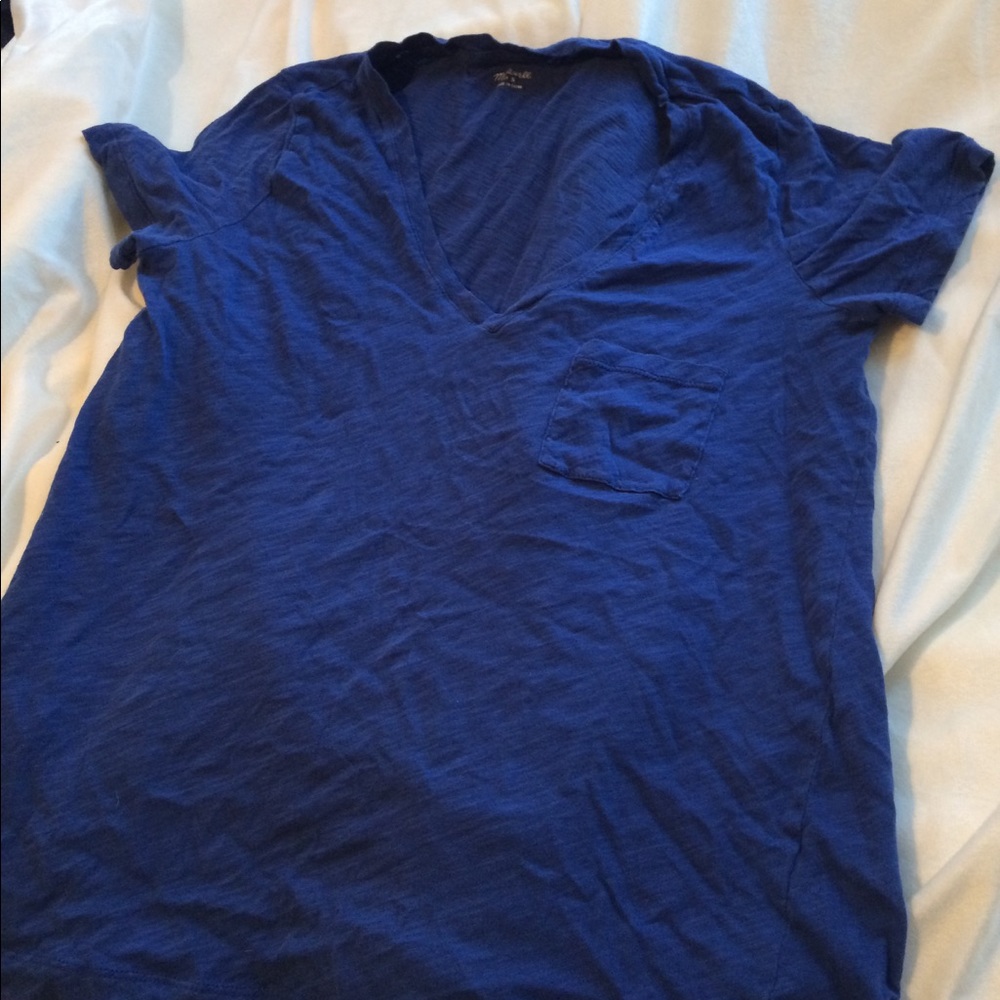 Blue Madewell V-Neck Tee